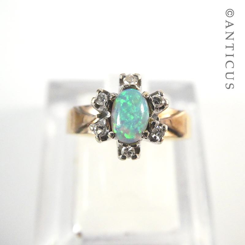 Vintage Gold, Opal and Diamond Ring