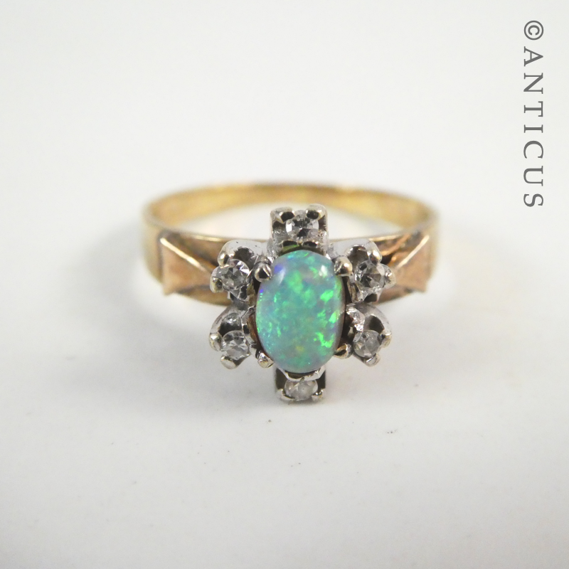 Vintage Gold, Opal and Diamond Ring