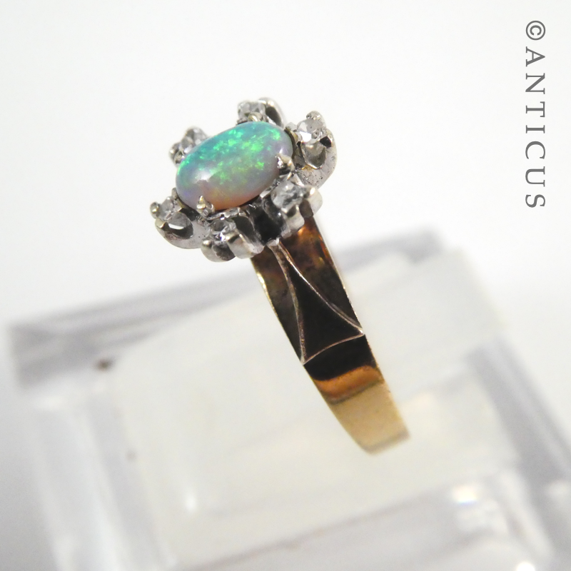 Vintage Gold, Opal and Diamond Ring