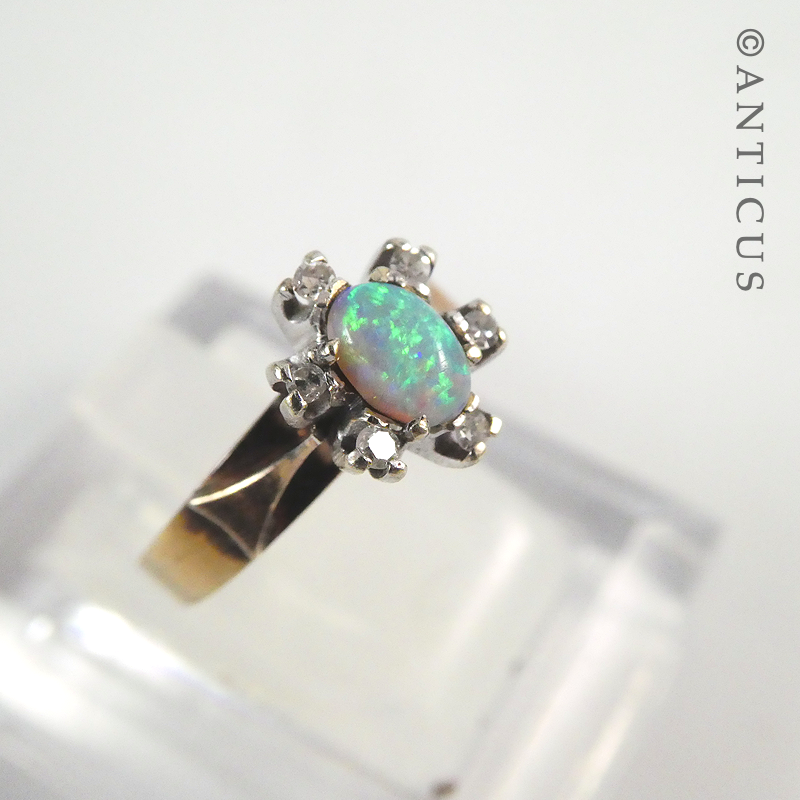 Vintage Gold, Opal and Diamond Ring