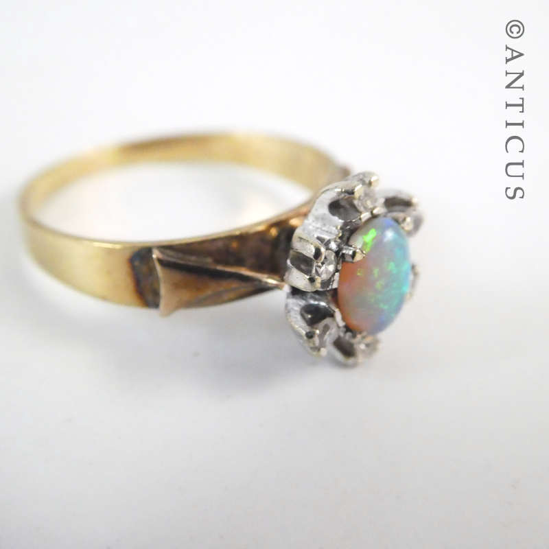 Vintage Gold, Opal and Diamond Ring