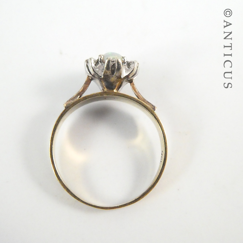 Vintage Gold, Opal and Diamond Ring