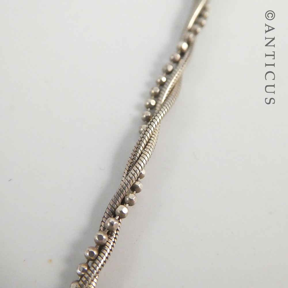 Italian Double Chain Silver Necklace.