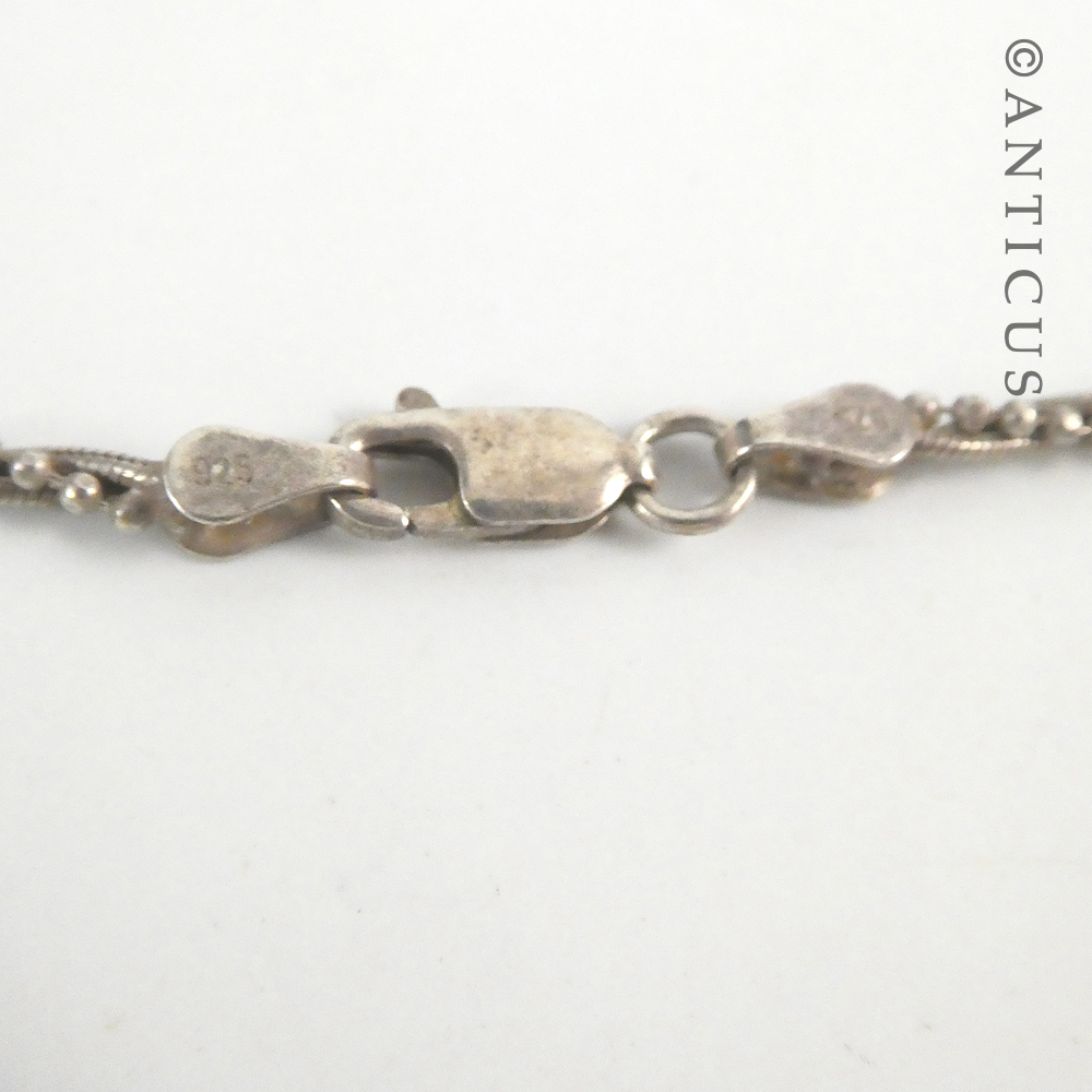 Italian Double Chain Silver Necklace.