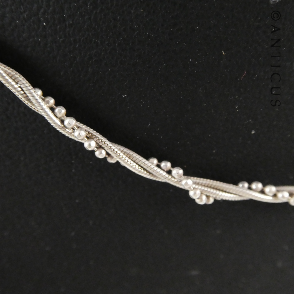 Italian Double Chain Silver Necklace.
