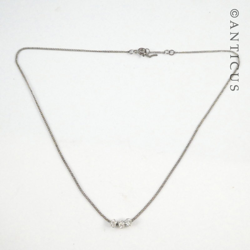 Fine Chain with Three Crystal Beads.