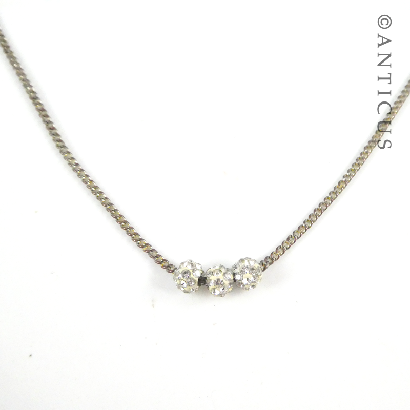Fine Chain with Three Crystal Beads.