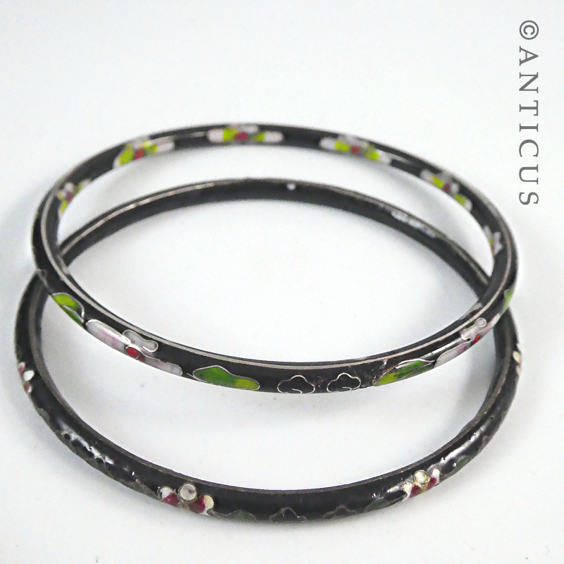 Two Cloisonne Enamel Bangles.