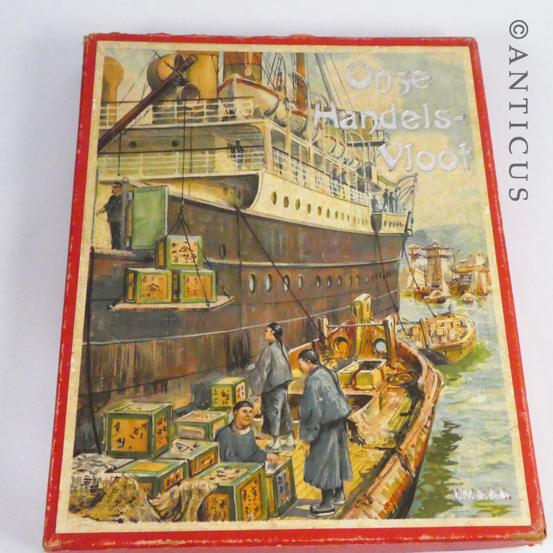 Antique Boxed Set of Four Dutch Jigsaw Puzzles.