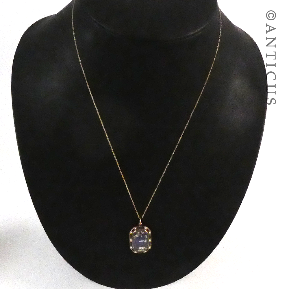 Gold and Enamel Victorian Locket on Chain.