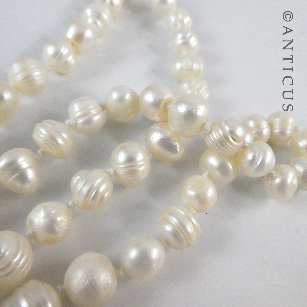 Long Freshwater Pearl Necklace & Earrings.