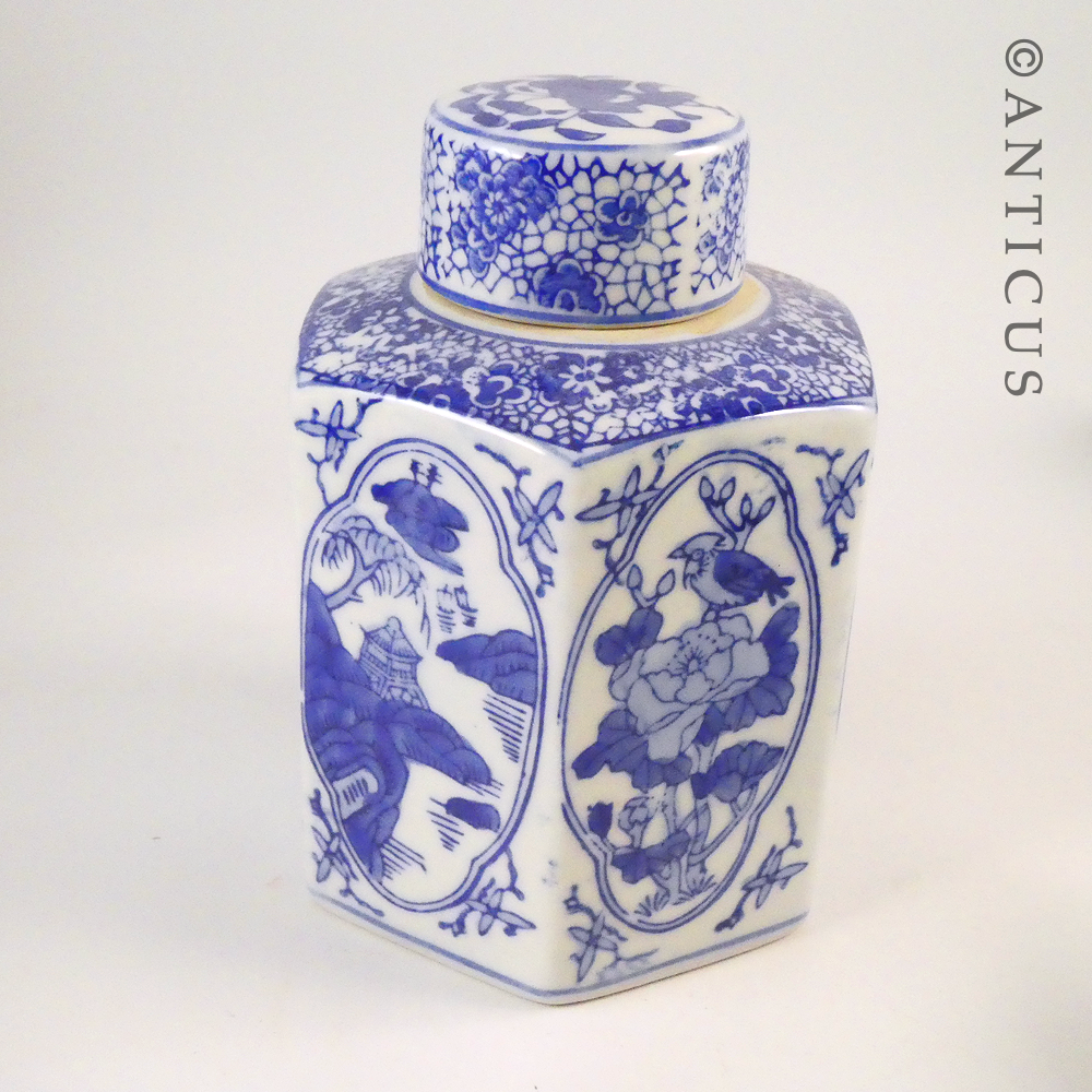 Chinese Lidded Blue and White Jar,