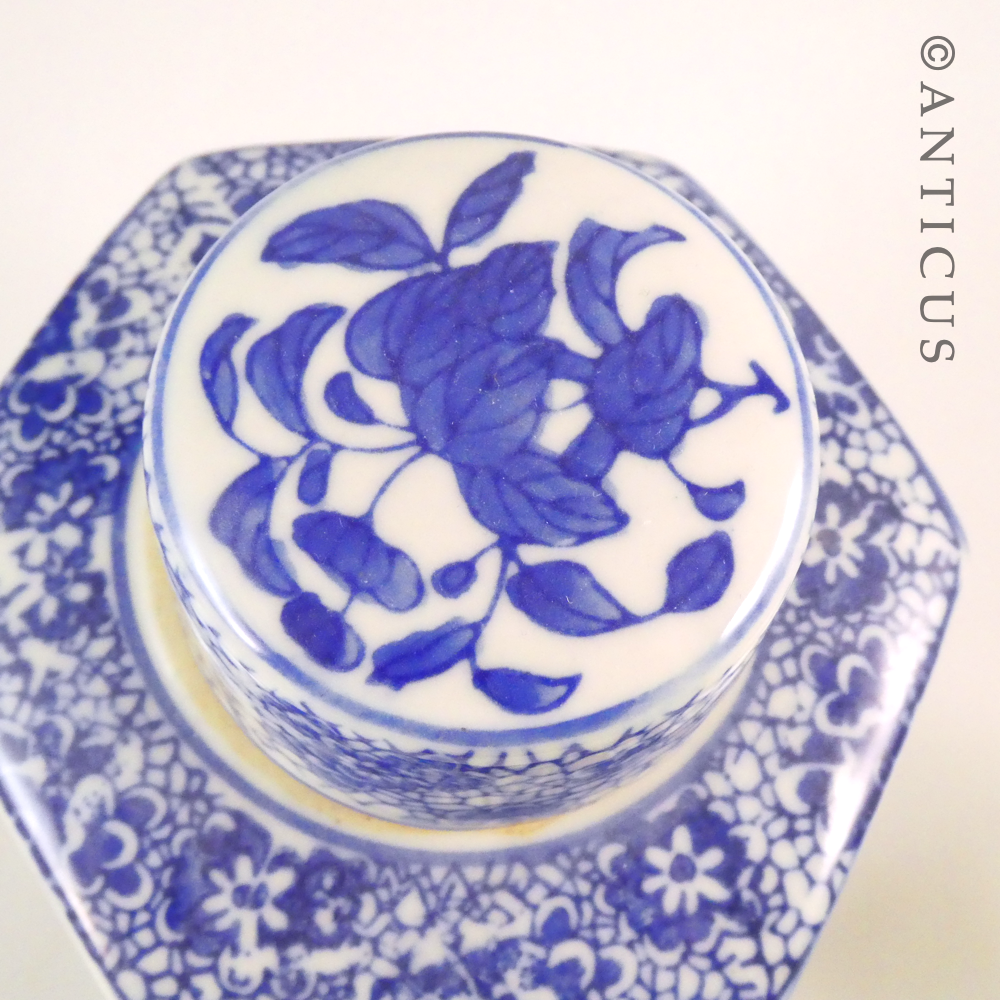 Chinese Lidded Blue and White Jar,