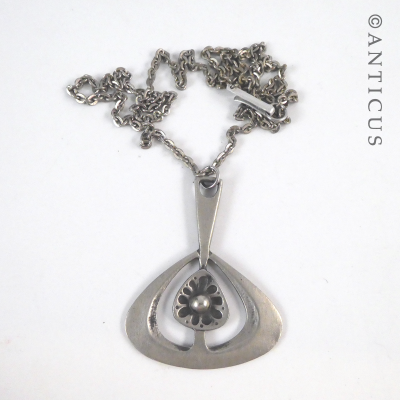 Mid Century Modern Swedish Pendant on Chain.