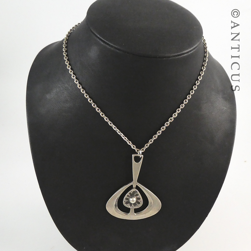 Mid Century Modern Swedish Pendant on Chain.