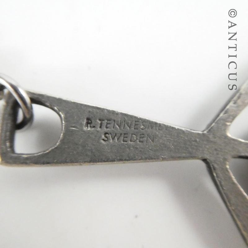 Mid Century Modern Swedish Pendant on Chain.