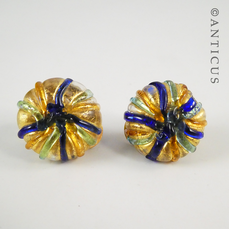 Murano Glass Clip Earrings.