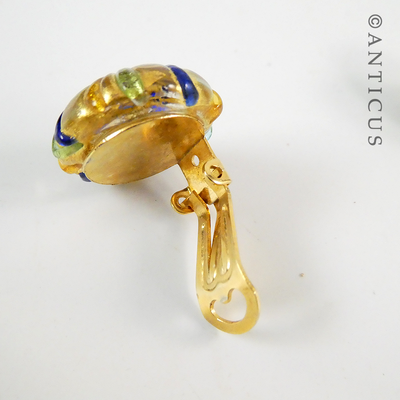 Murano Glass Clip Earrings.