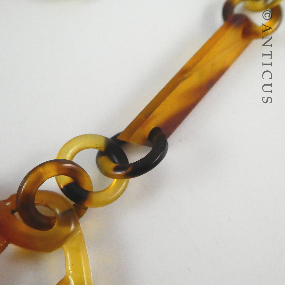 Long Vintage Tortoiseshell Necklace.