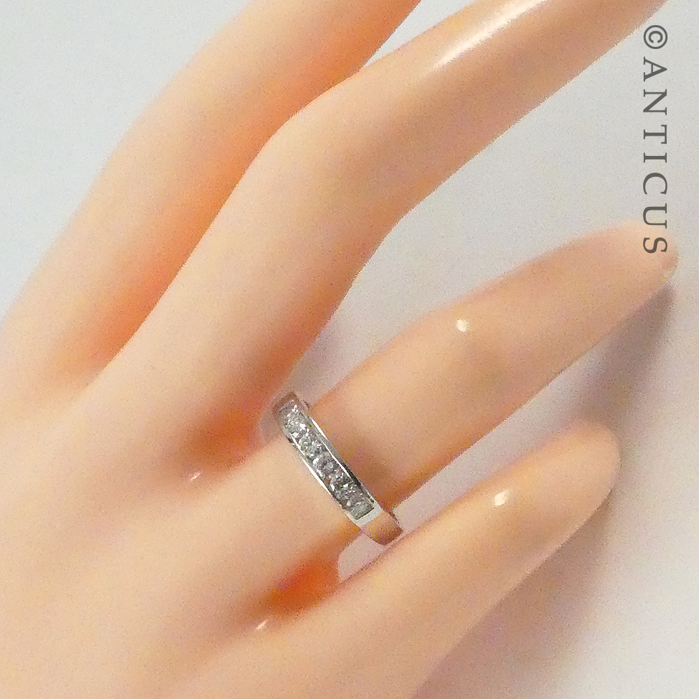 18ct White Gold and Diamond Band Ring.