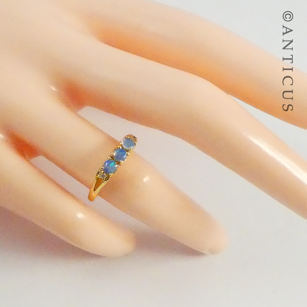 18ct Gold Opal and Diamond Ring