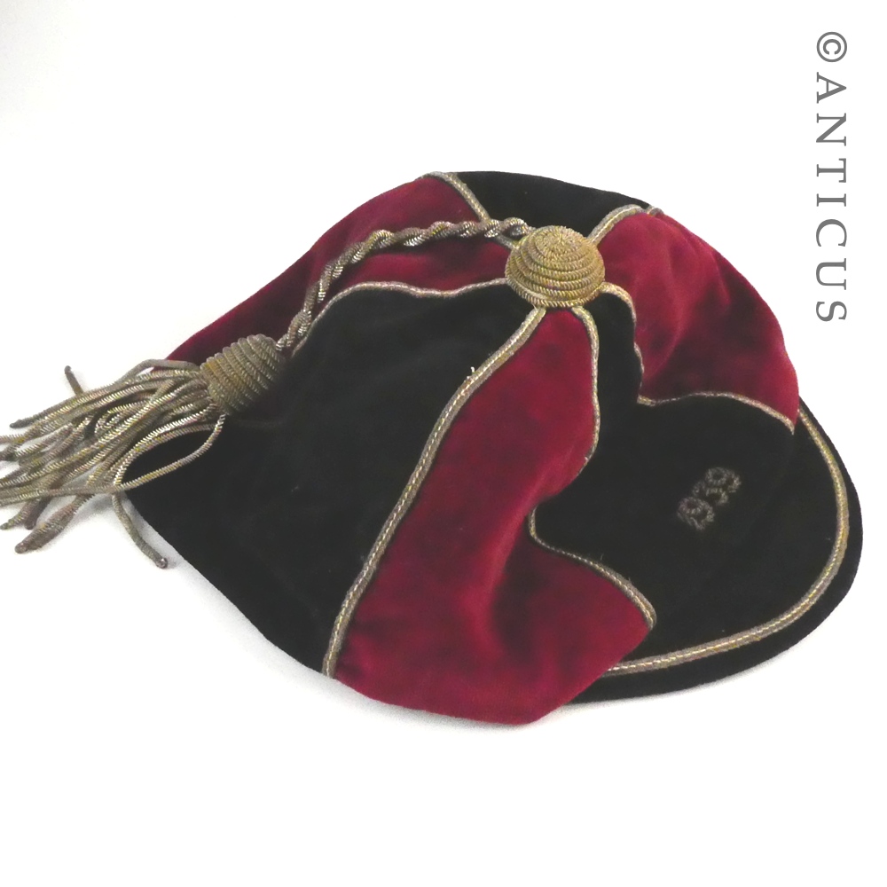 Velvet and Gold Rugby Cap, 1939 and Rule Book.