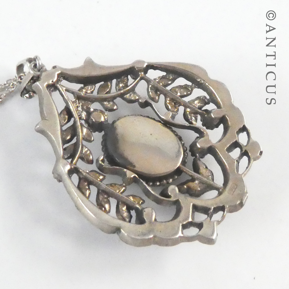 Antique Silver and Paste Diamonds Pendant.