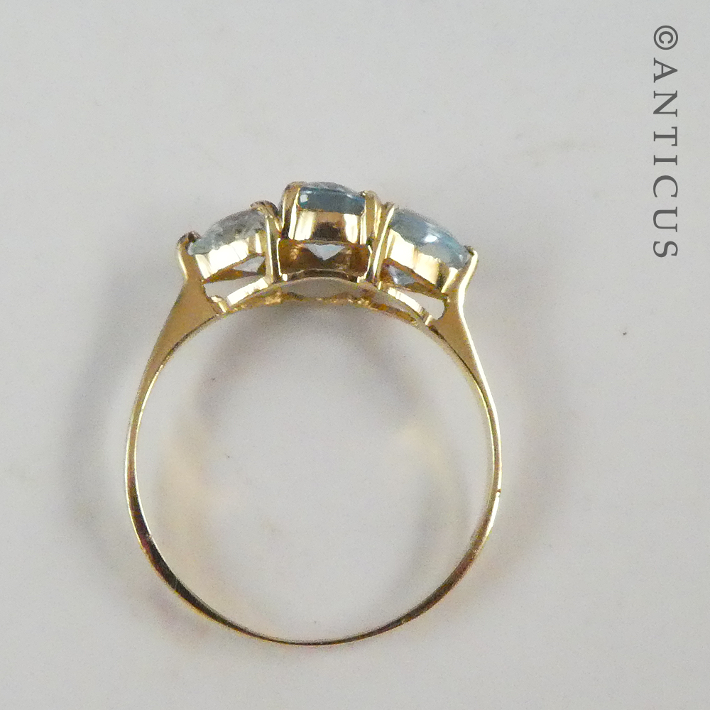 10ct Gold and Blue Topaz Ring.