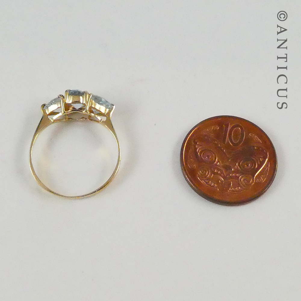 10ct Gold and Blue Topaz Ring.