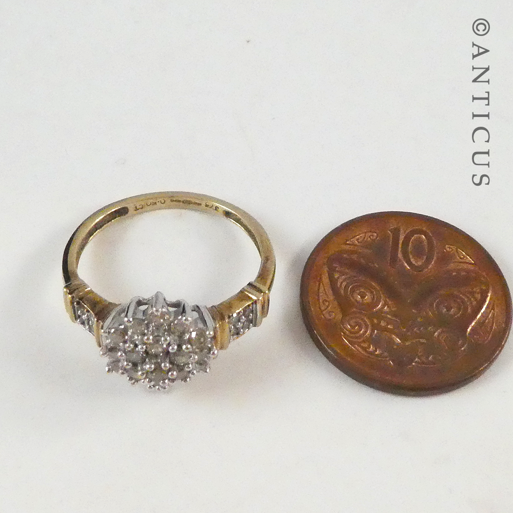 Gold and Diamond Cluster Ring.