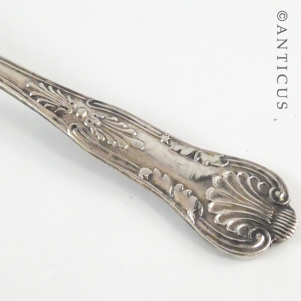 Small Embossed Berry Spoon, Silver Plate.
