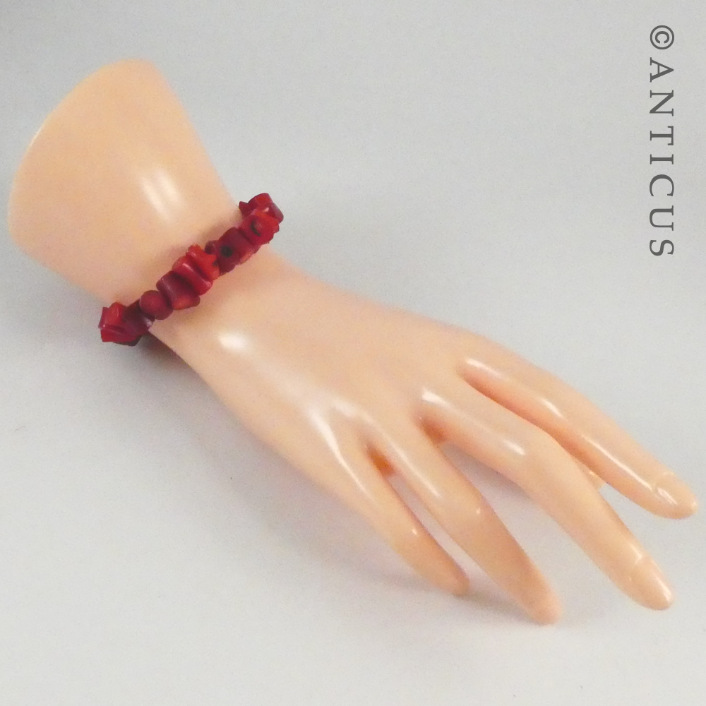 Coral Two Strand Necklace and Bracelet.