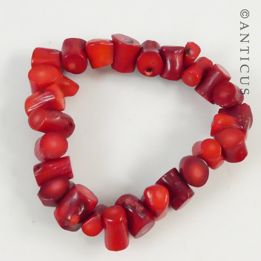 Coral Two Strand Necklace and Bracelet.