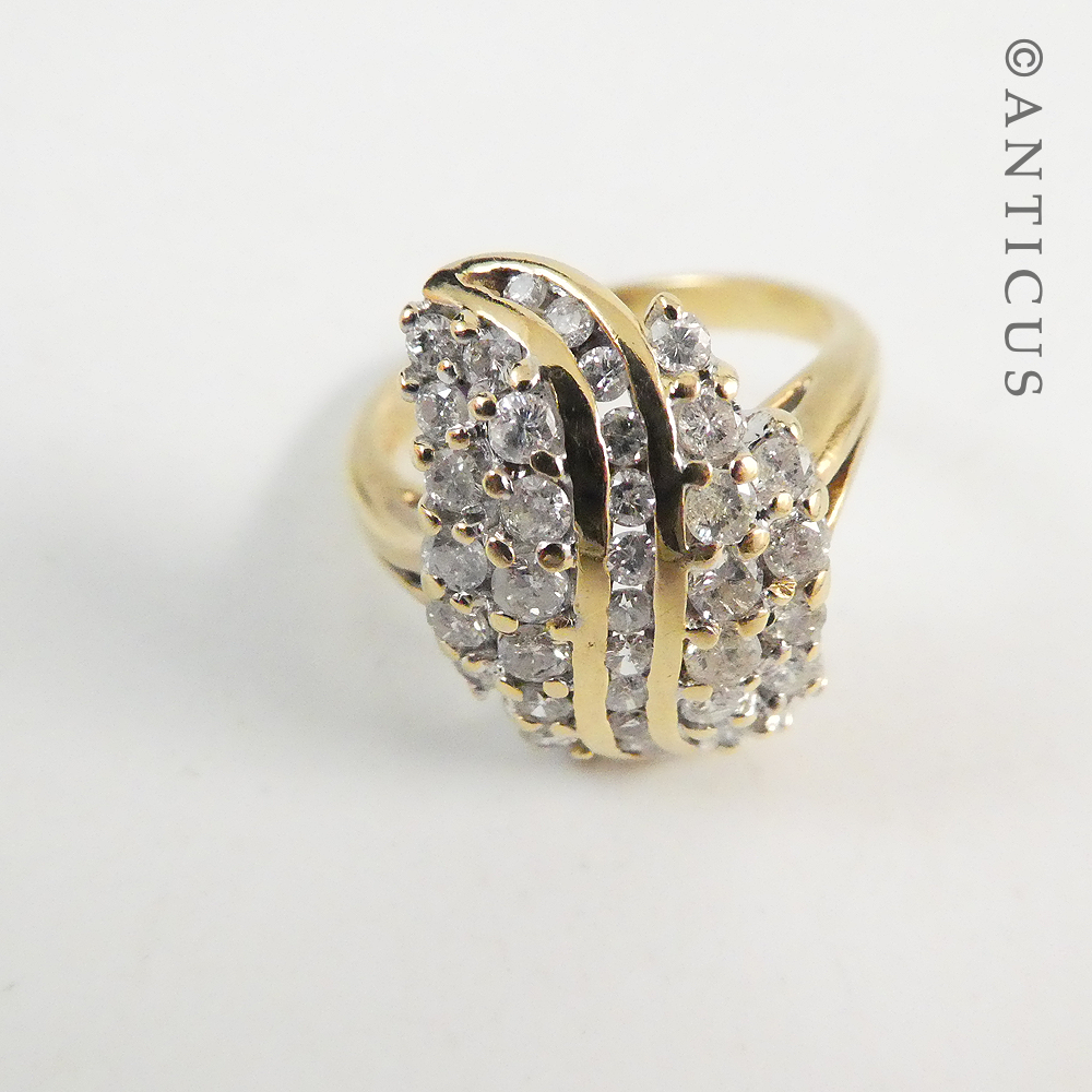 Gold and Diamond Modern Dress Ring