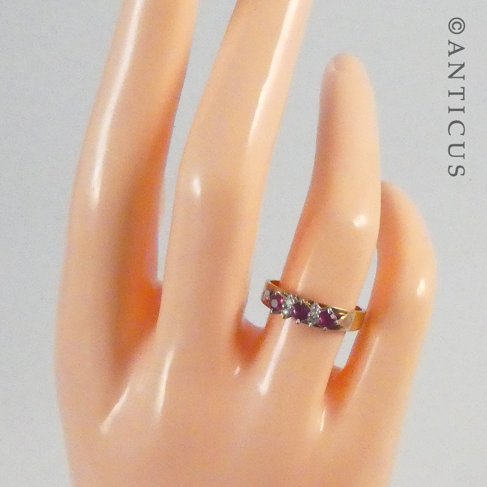 Vintage Gold, Ruby and Diamond Ring.