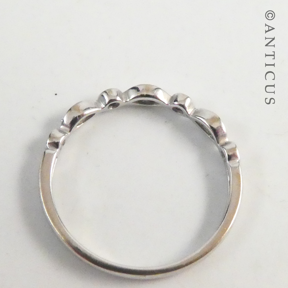 White Gold and Diamond Slim Band Ring.
