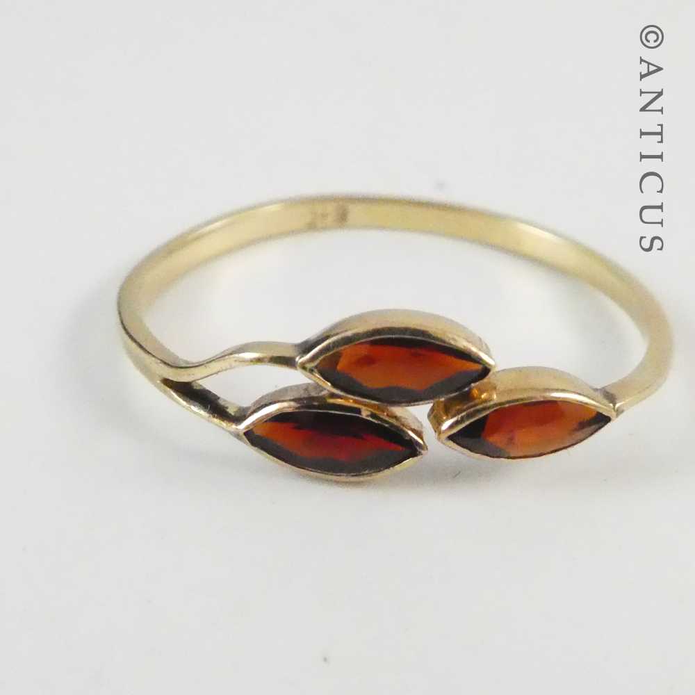 Gold and Garnet Slim Ring.