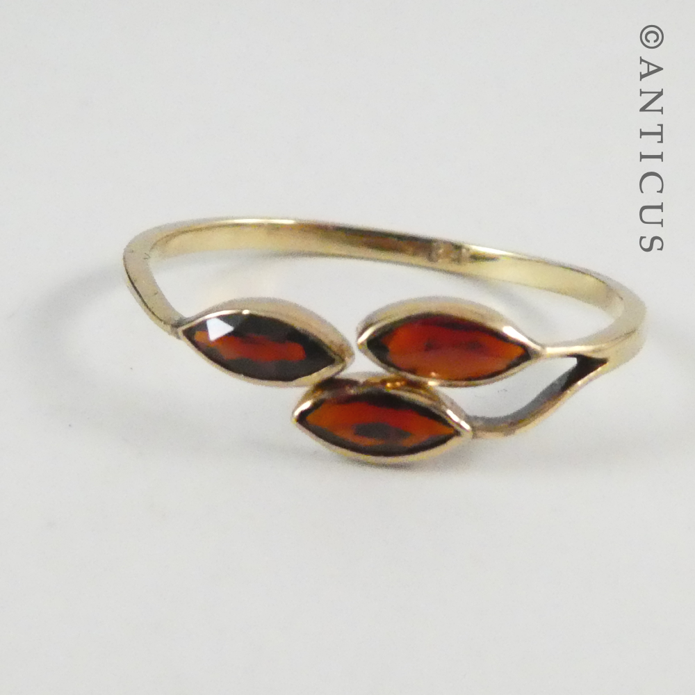 Gold and Garnet Slim Ring.