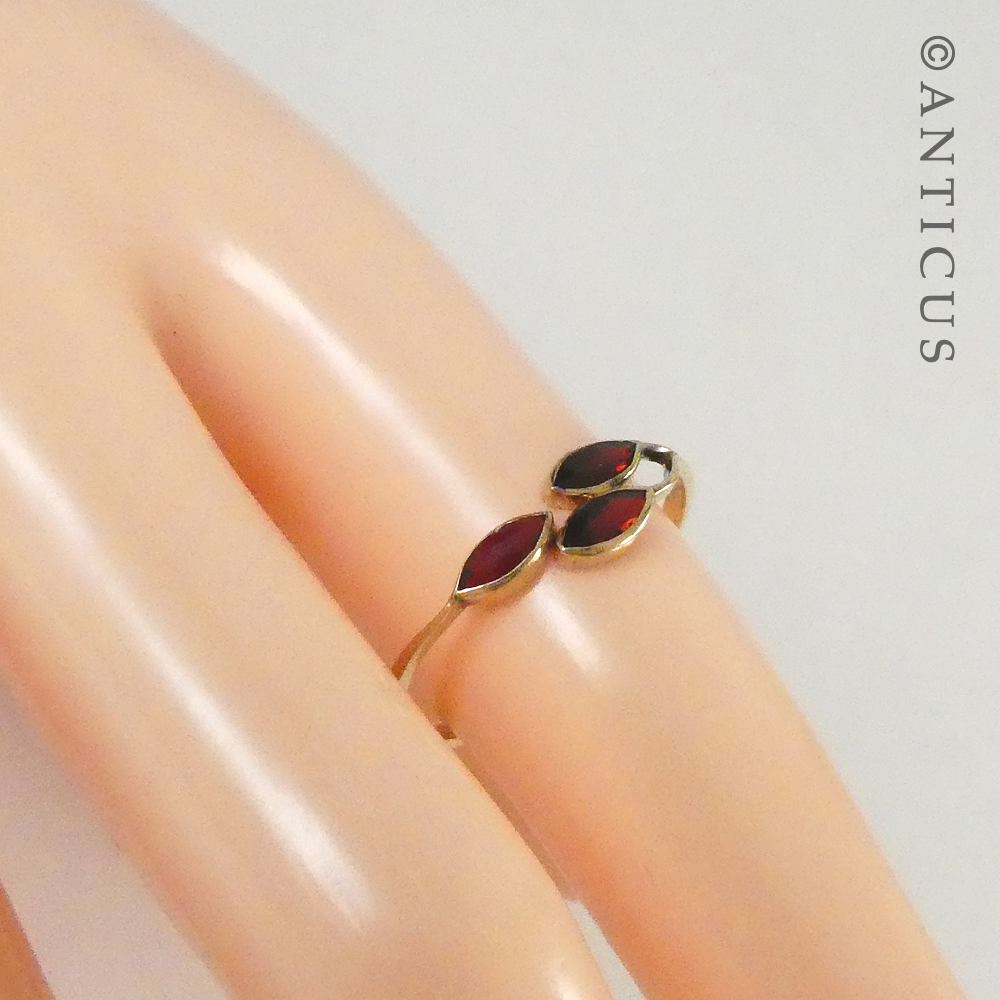 Gold and Garnet Slim Ring.