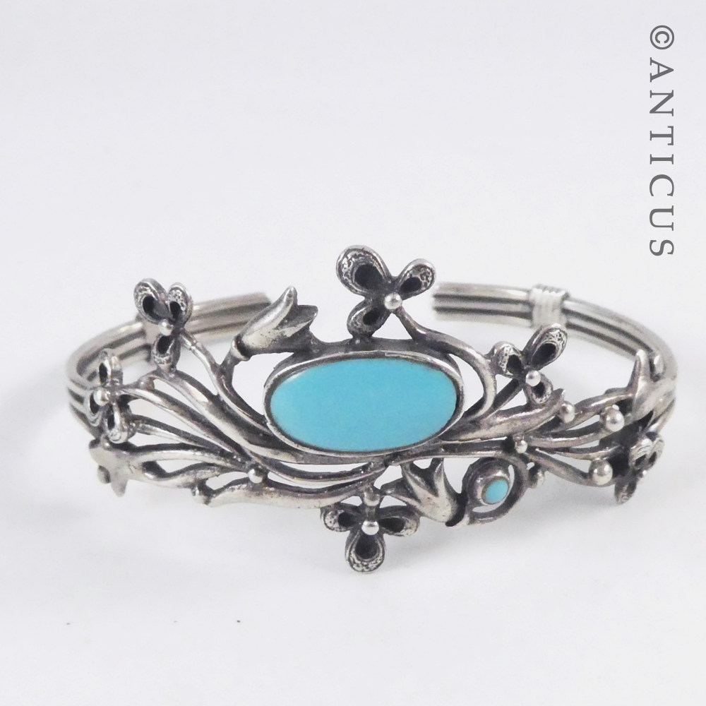 Silver and Turquoise Cuff Bangle.