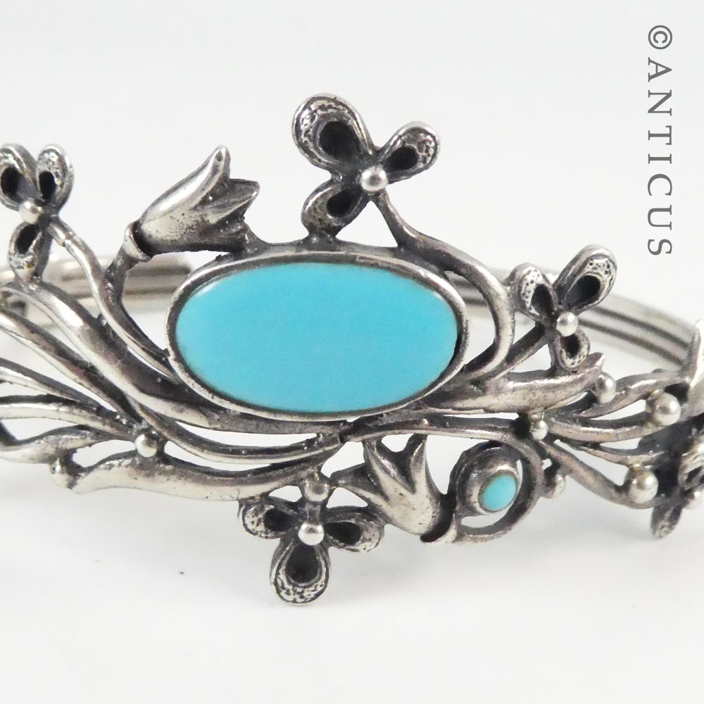 Silver and Turquoise Cuff Bangle.