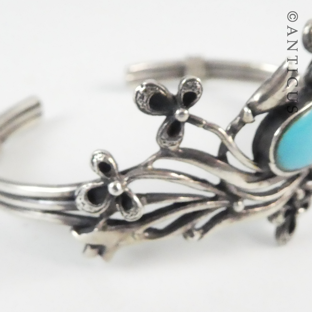 Silver and Turquoise Cuff Bangle.