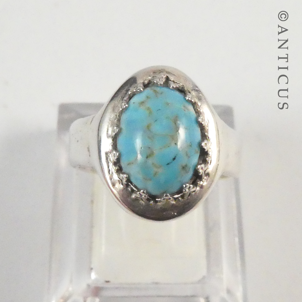 Silver and Turquoise Vintage Ring.