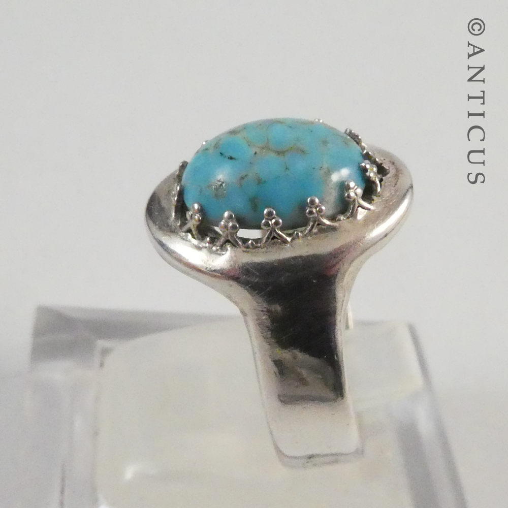 Silver and Turquoise Vintage Ring.