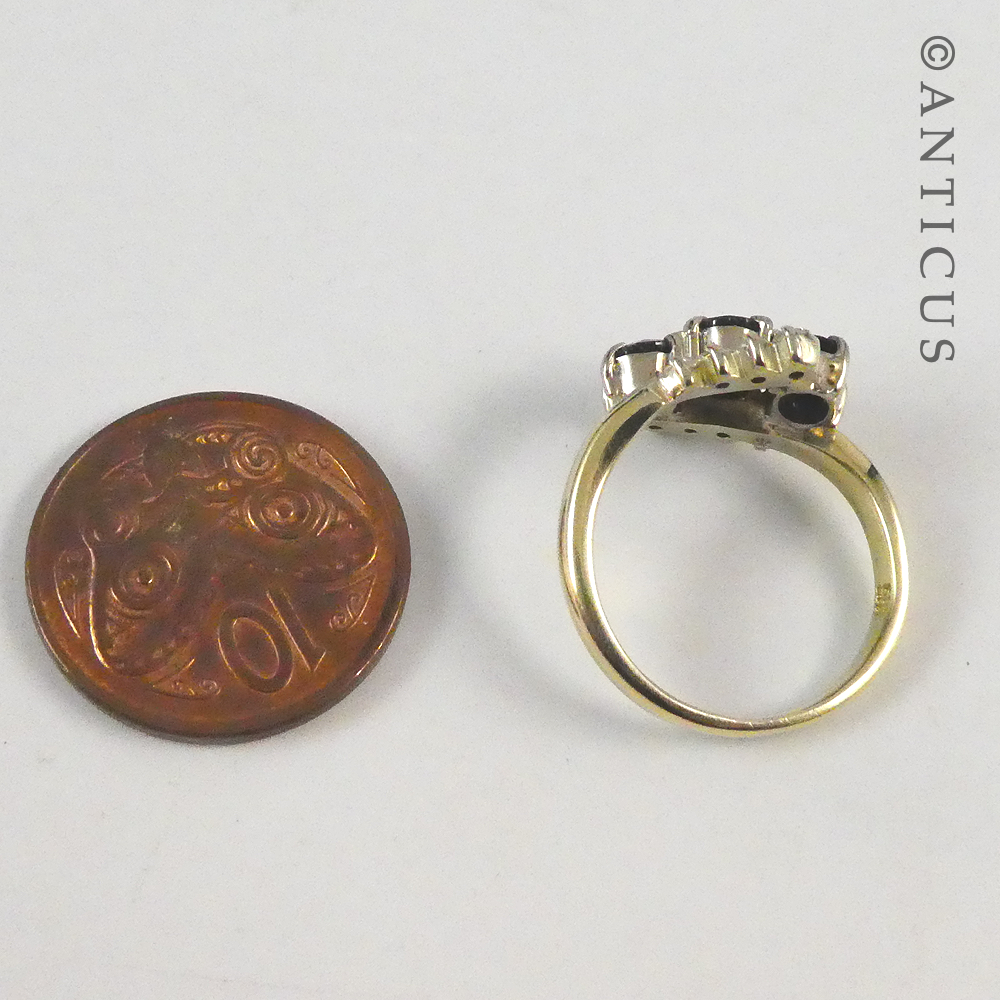 14ct Gold, Sapphire and Diamond Ring.