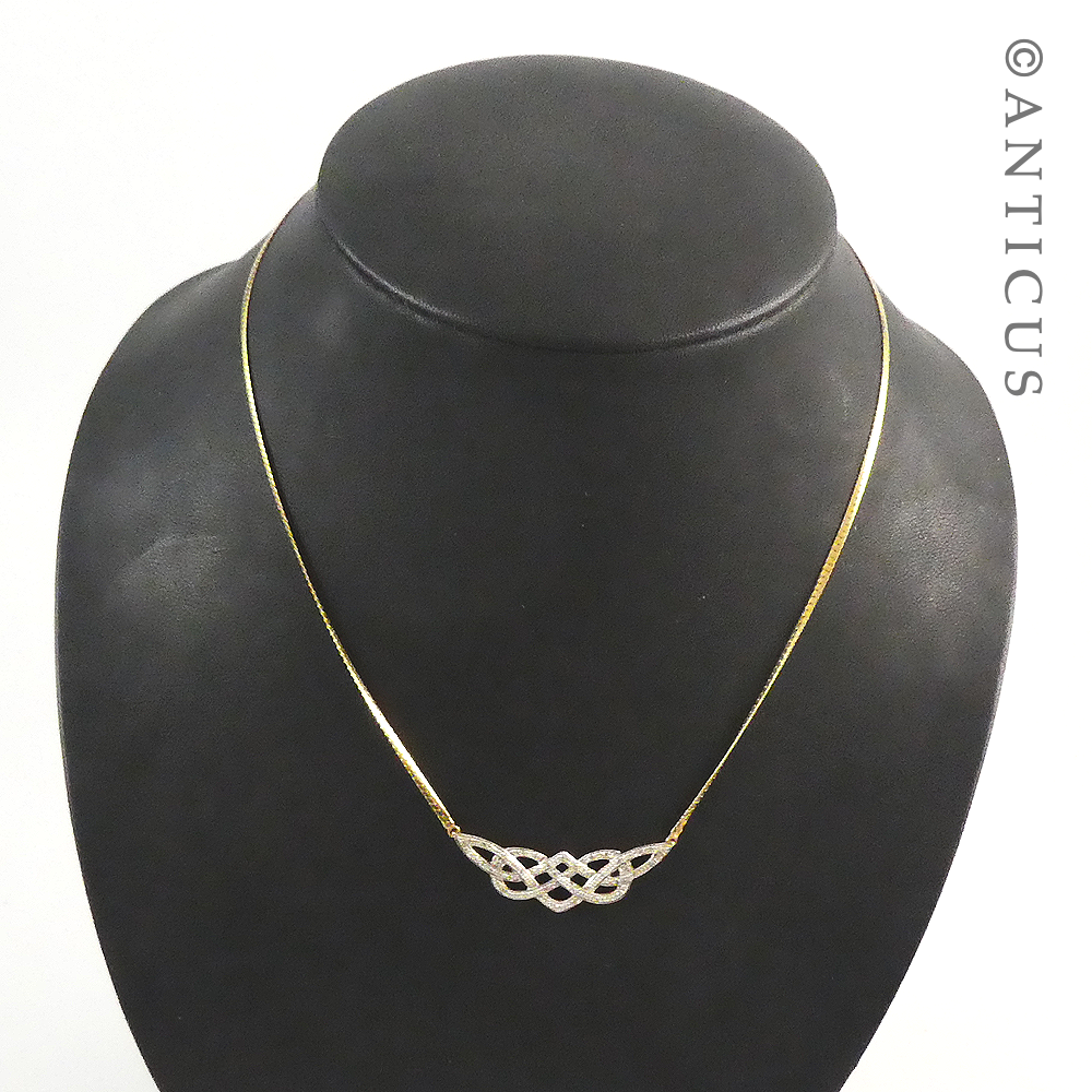 Gold and Small Diamonds Necklace.