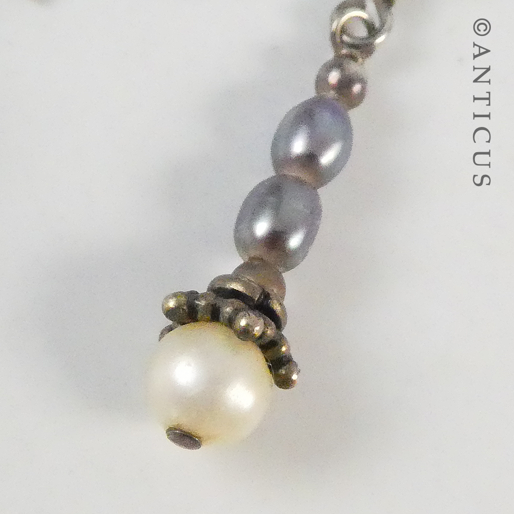 Pair of Black and White Pearl Earrings.