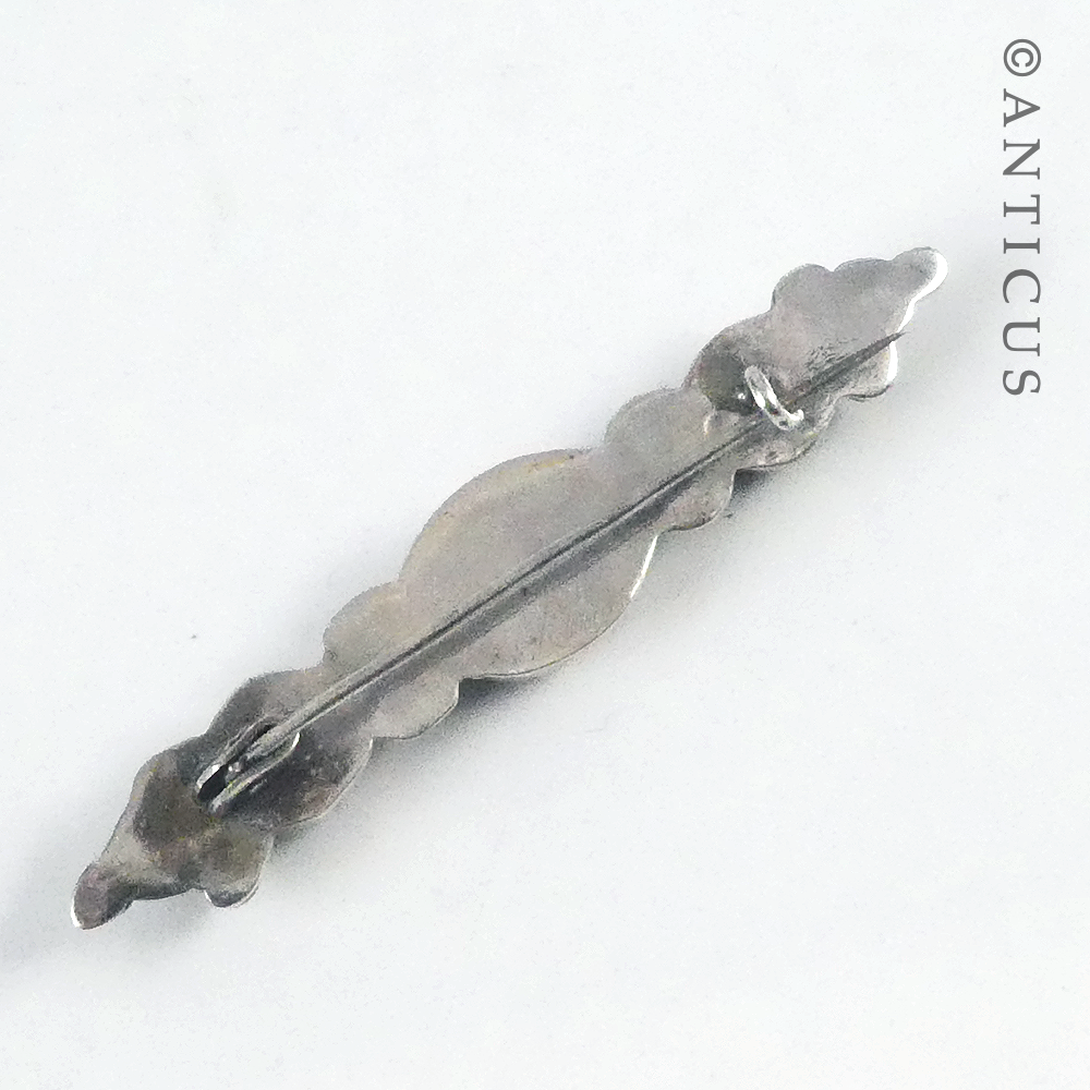 Sterling Silver Vintage Hematite Brooch.