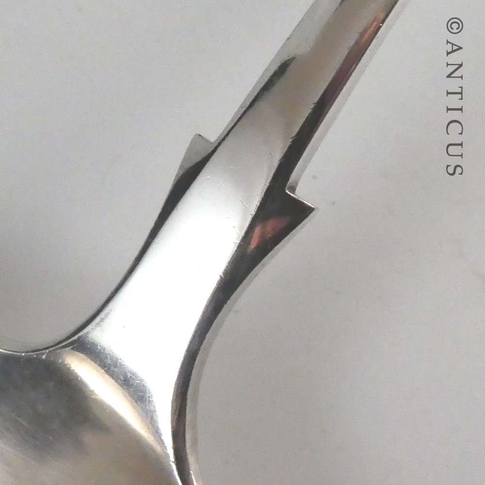 Large Antique Soup or Casserole Ladle, Silver Plate.