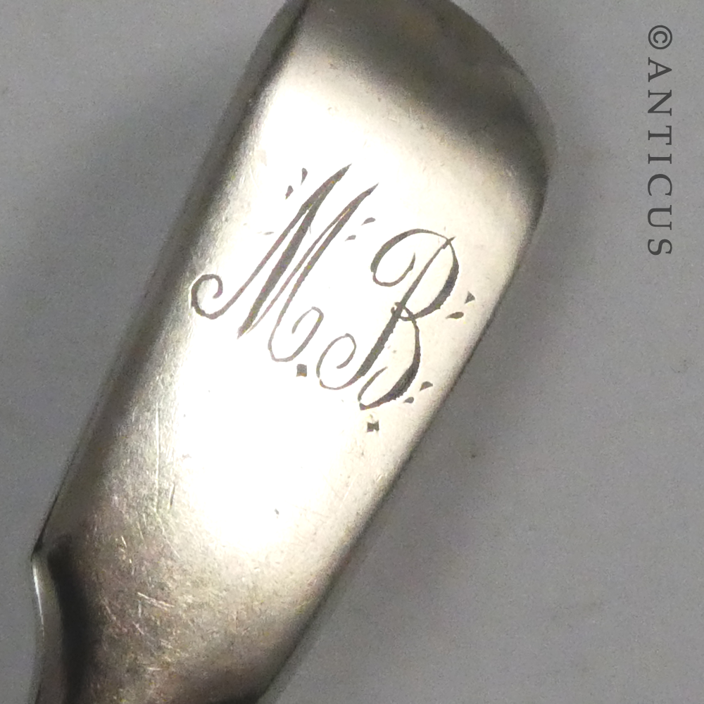 Pair of Fiddle Pattern Antique Teaspoons.